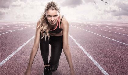 Beautiful,Athlete,On,A,Race,Track,Is,Ready,To,Run