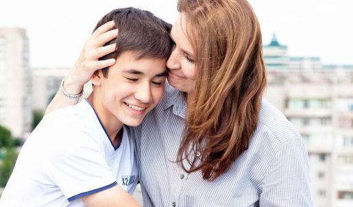 Portrait,Of,A,Mother,With,Her,Son,Teenager.,Tenderness,,Love,